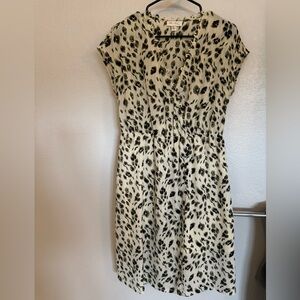 Leopard Print crossover Women's Dress- EUC